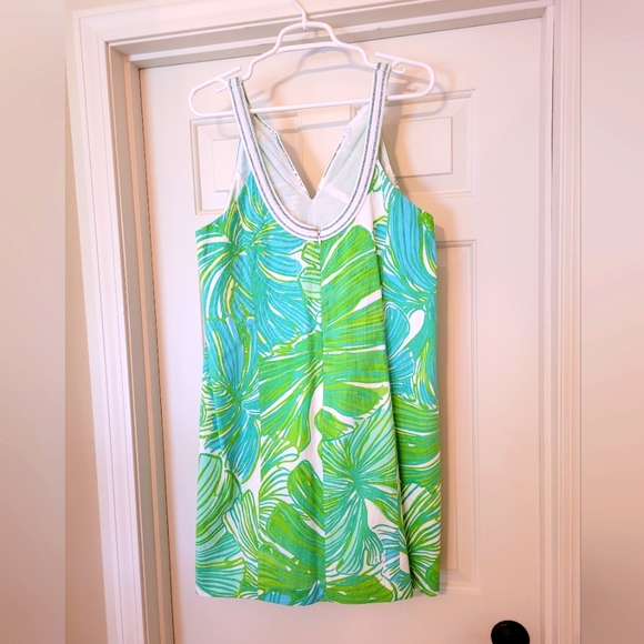 💚 Lilly Pulitzer Tessa Fronds Green Leaf dress - 14 - Picture 2 of 4